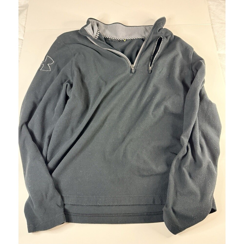 Under Armour Pullover Mens Large Black Loose 3/4 Zip